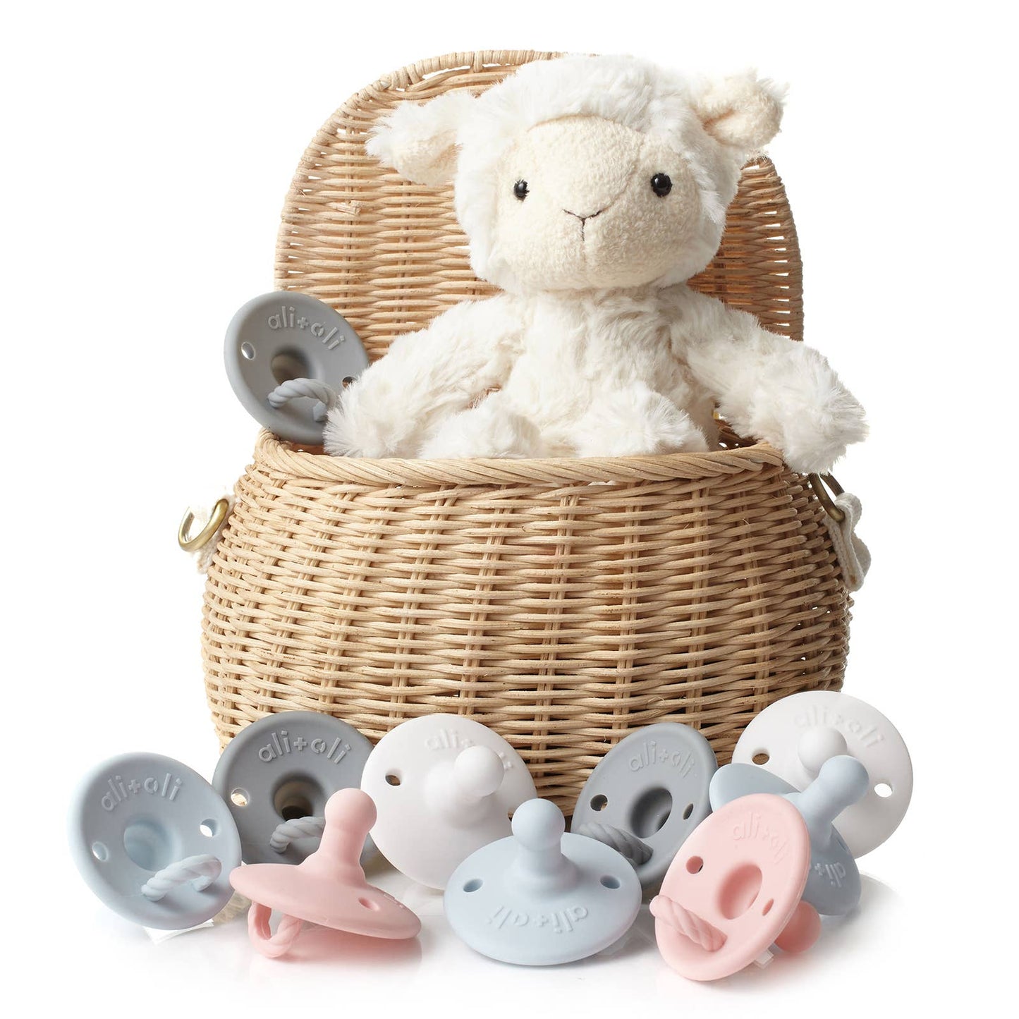 Ali+Oli - Pacifier Set Flower (White & Pink)