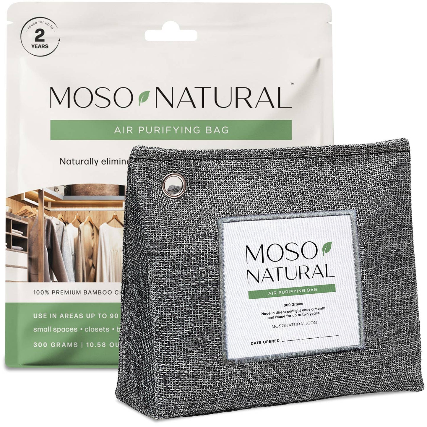 300g Air Purifying Bag for Small Spaces, Bamboo Charcoal