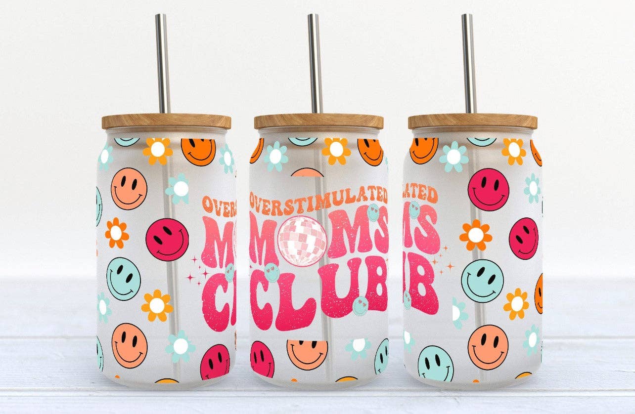 Overstimulated Moms Club - 16oz Libby Glass Tumbler