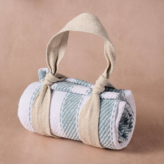 Ten Thousand Villages - Garmee Upcycled Cotton Beach Blanket - Blue