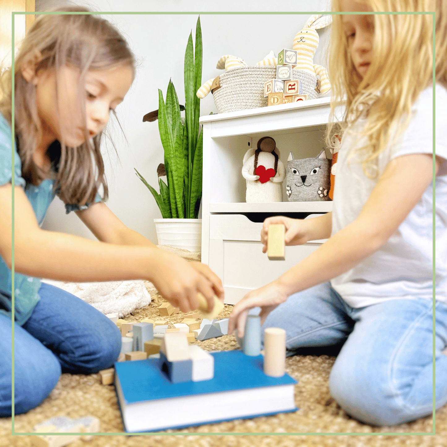Wooden Safari Building Blocks - Set 70pc Natural Wood 2+