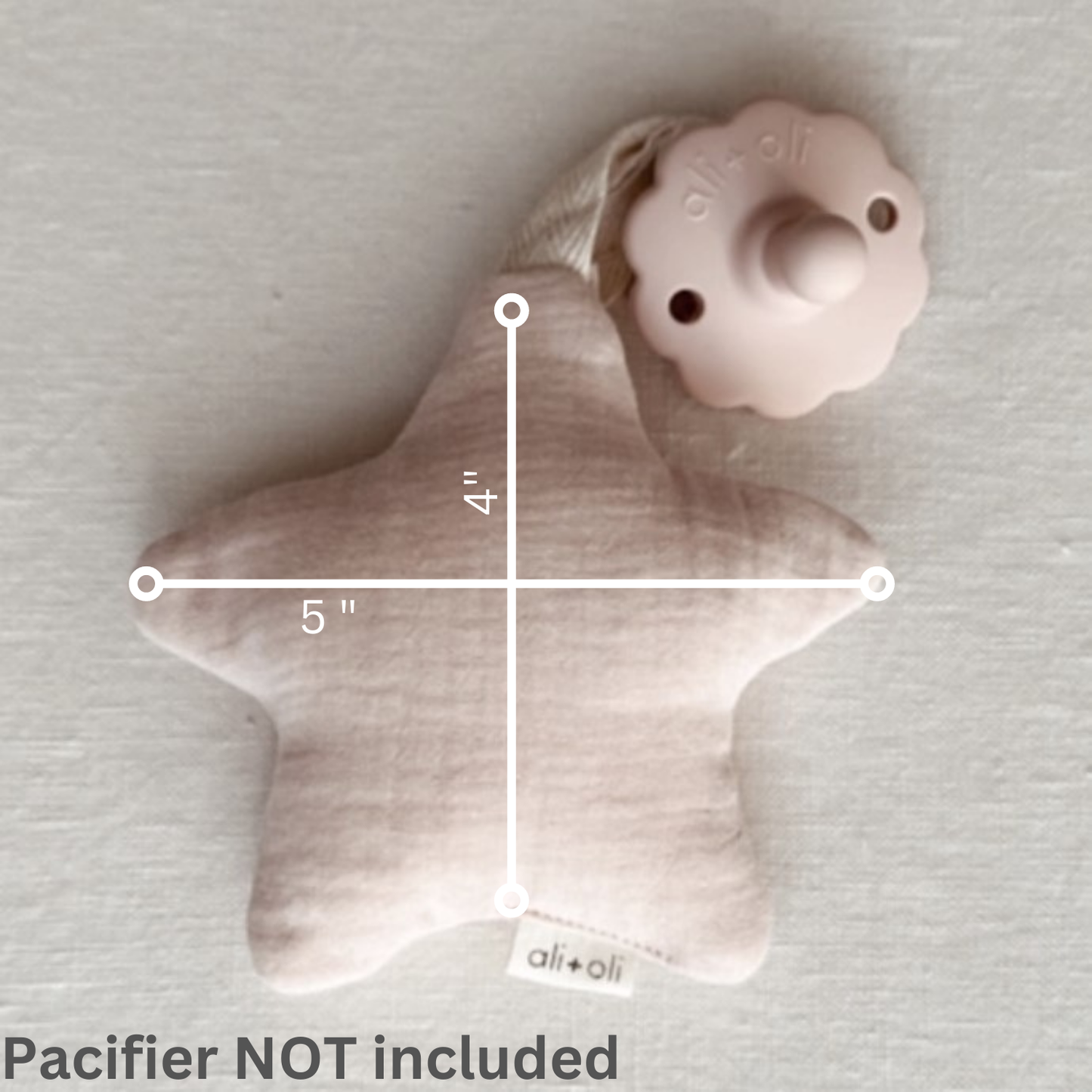 Ali+Oli - Star Pacifier Holder Soft Cuddly Binky Toy (Muslin Ivory)