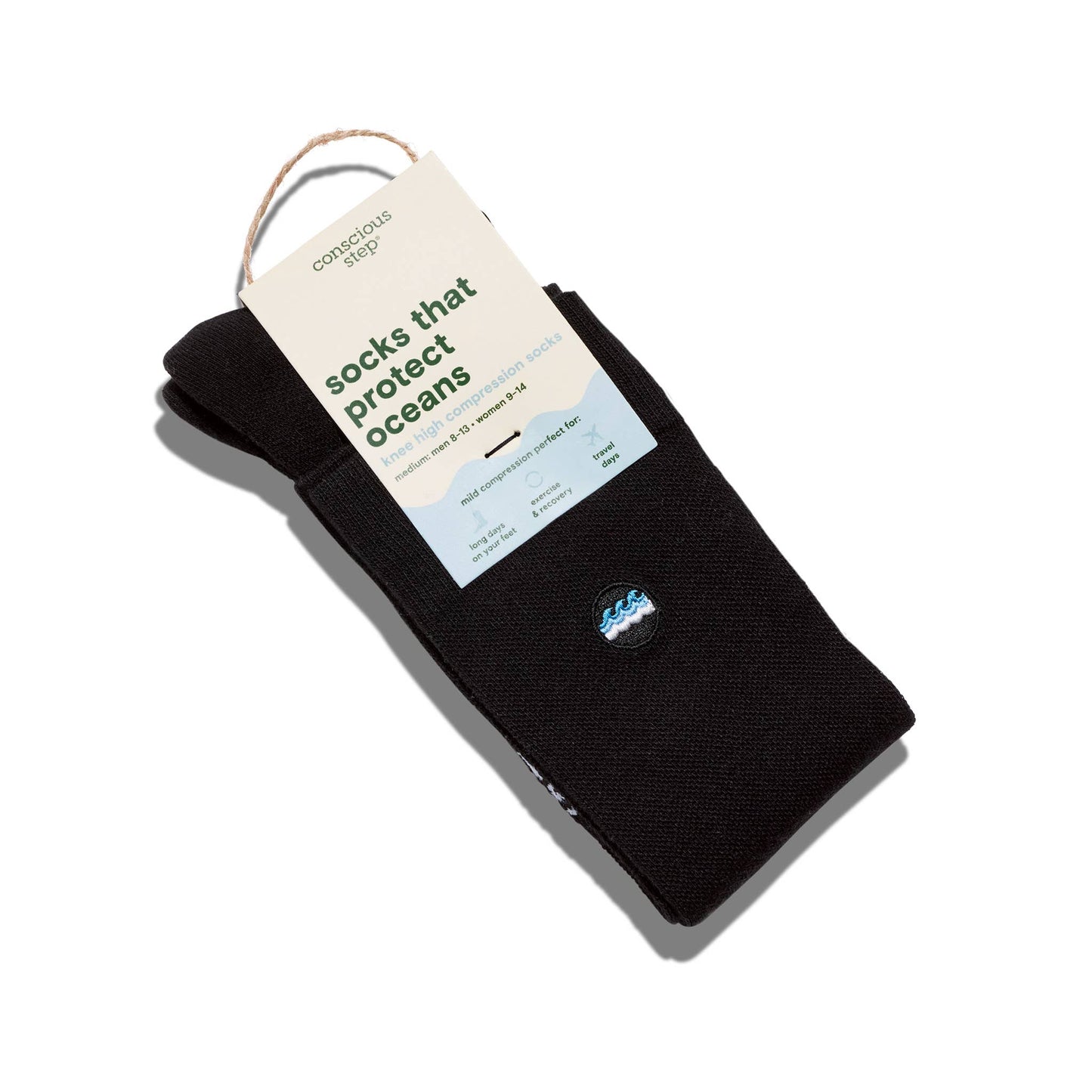 Conscious Step - Compression Socks that Protect Oceans | Black