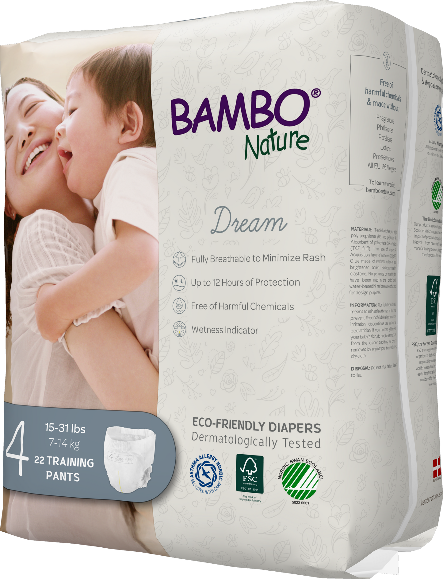 Bambo Nature Training Pants Size 4