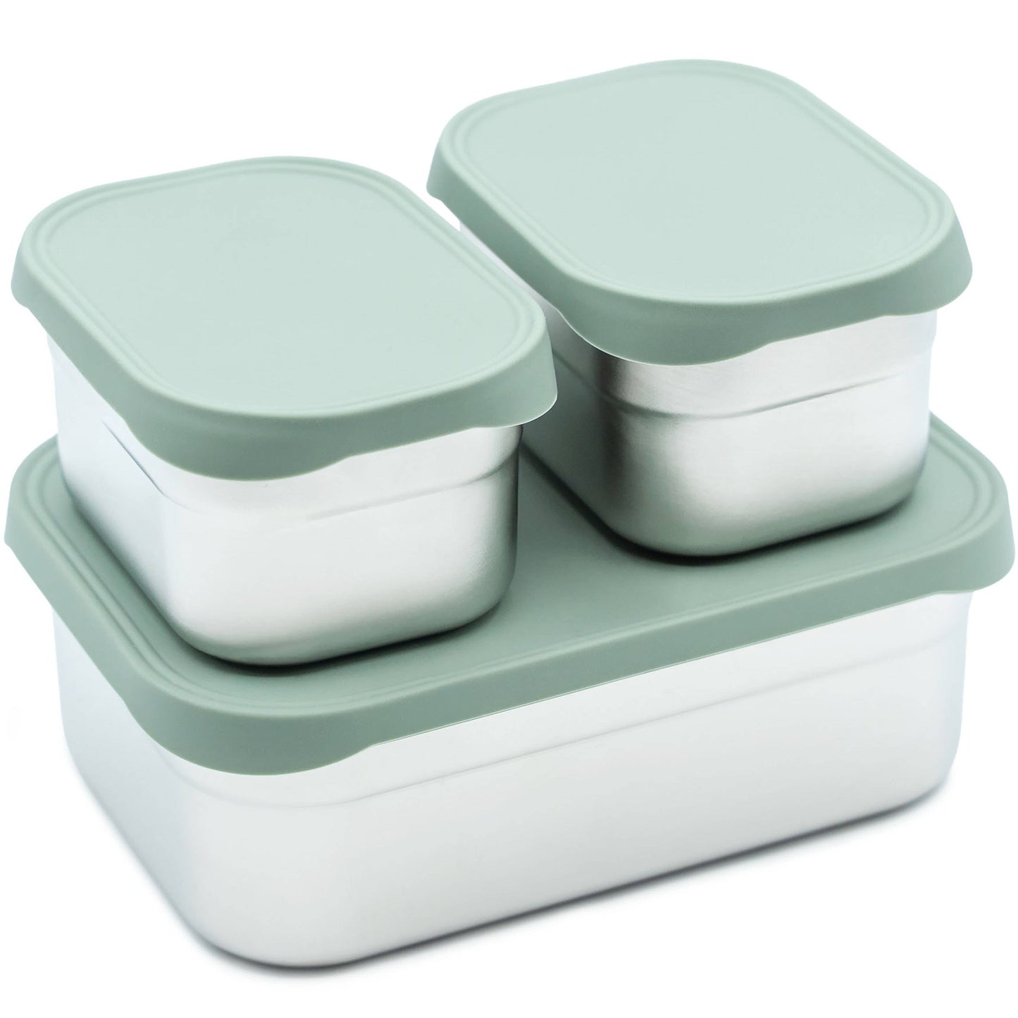 WeeSprout - Stainless Steel Bento Box Set with Silicone Lids – Set of 3