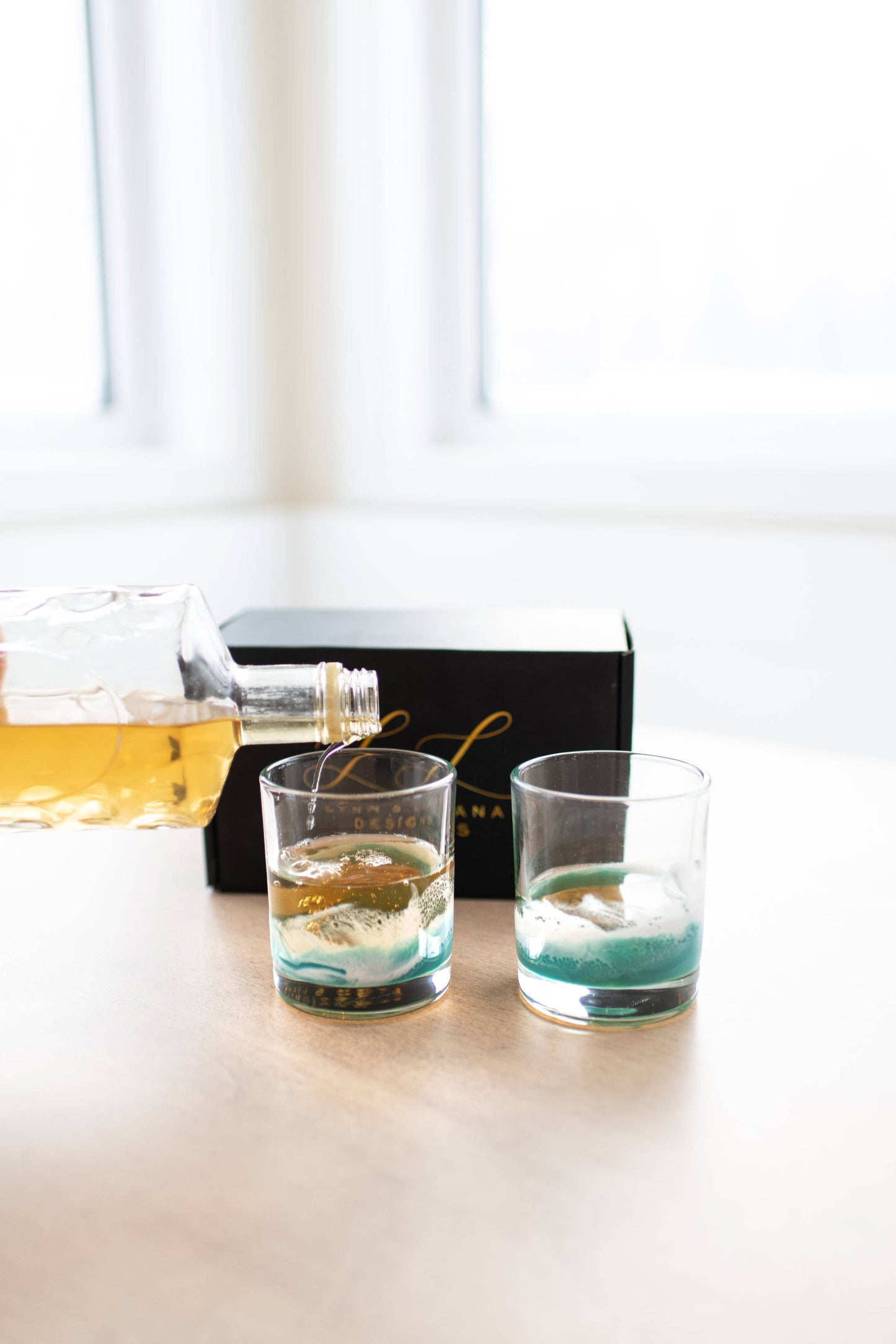 Resin Accented Whisky Glasses-Price is per glass -NO TARIFFS