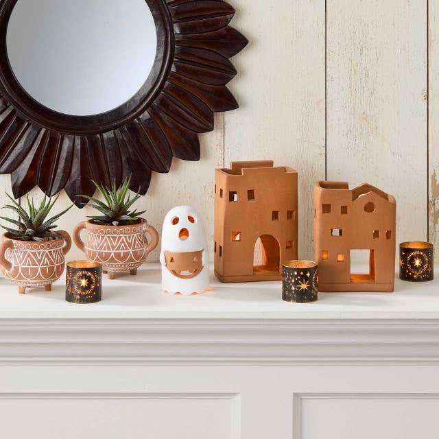 SERRV International - Ghost Terracotta Halloween Lantern