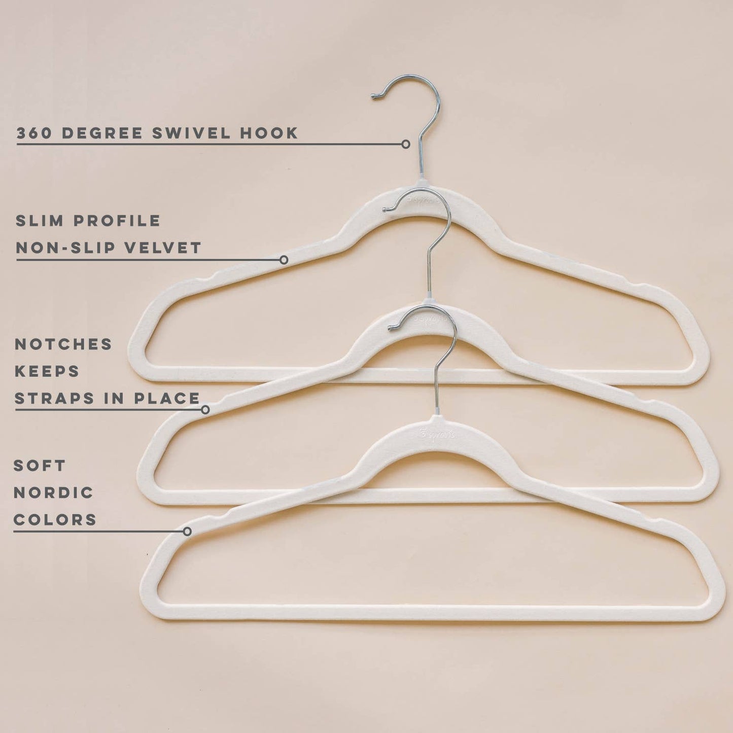 3 Sprouts - Adult Velvet Hangers (2 Packs of 15)