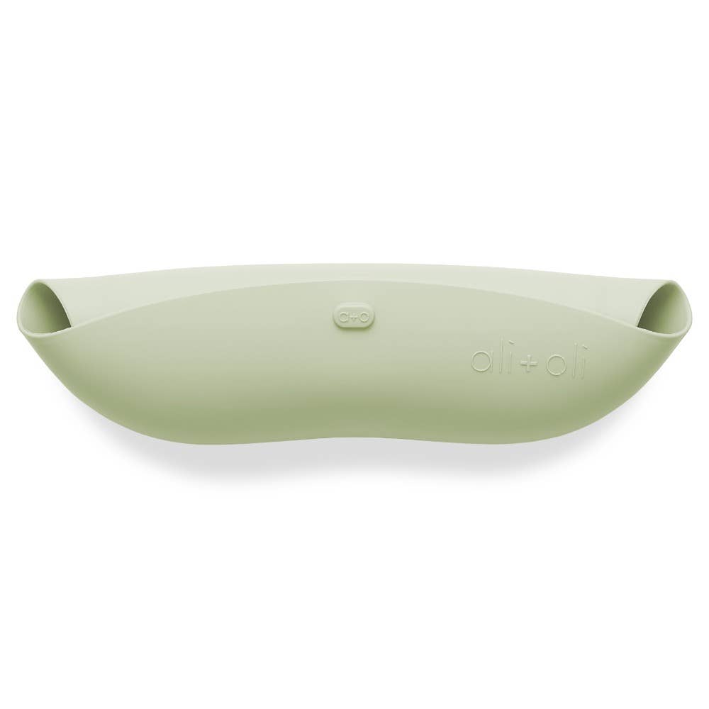 Ali+Oli - Silicone Baby Bib Roll Up & Stay Closed (Light Sage)