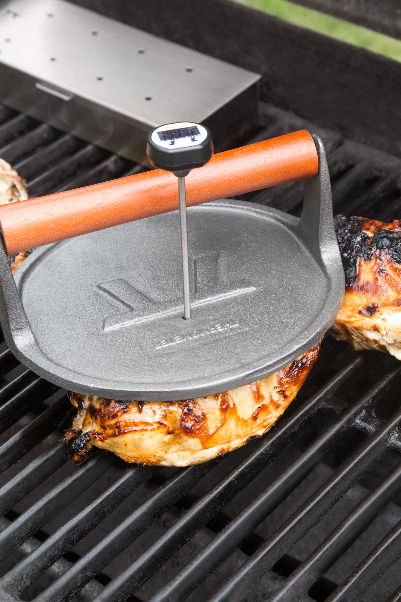 Fox Run Brands - Outset Cast Iron Round Grill Press, 8" x 3.25"