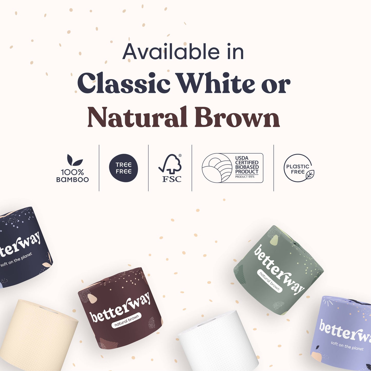 Bamboo TP Pallet - 24 Boxes/36 Rolls | White & Natural Brown