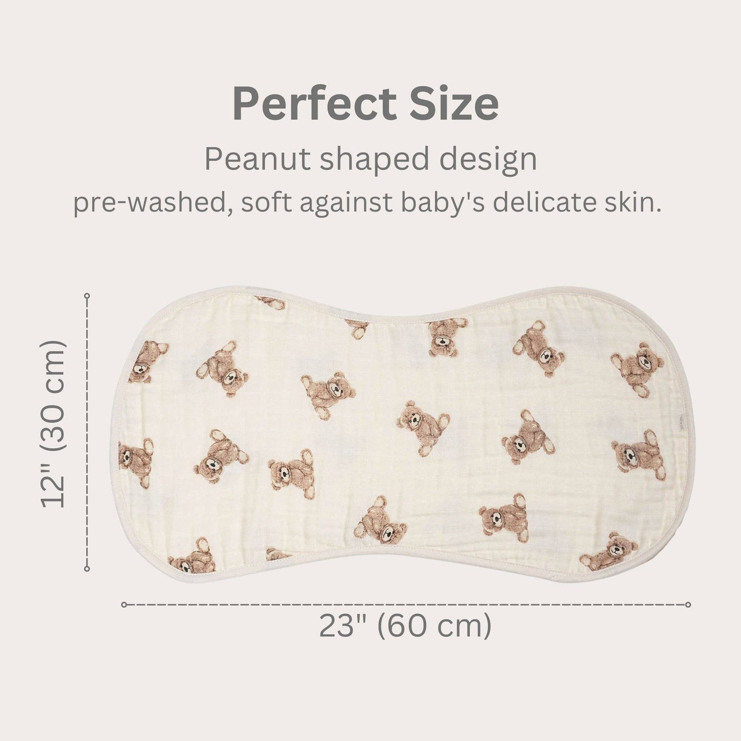 Ali+Oli - Bamboo Muslin Burp Cloth Set 2-Pack (Teddy/Taupe)