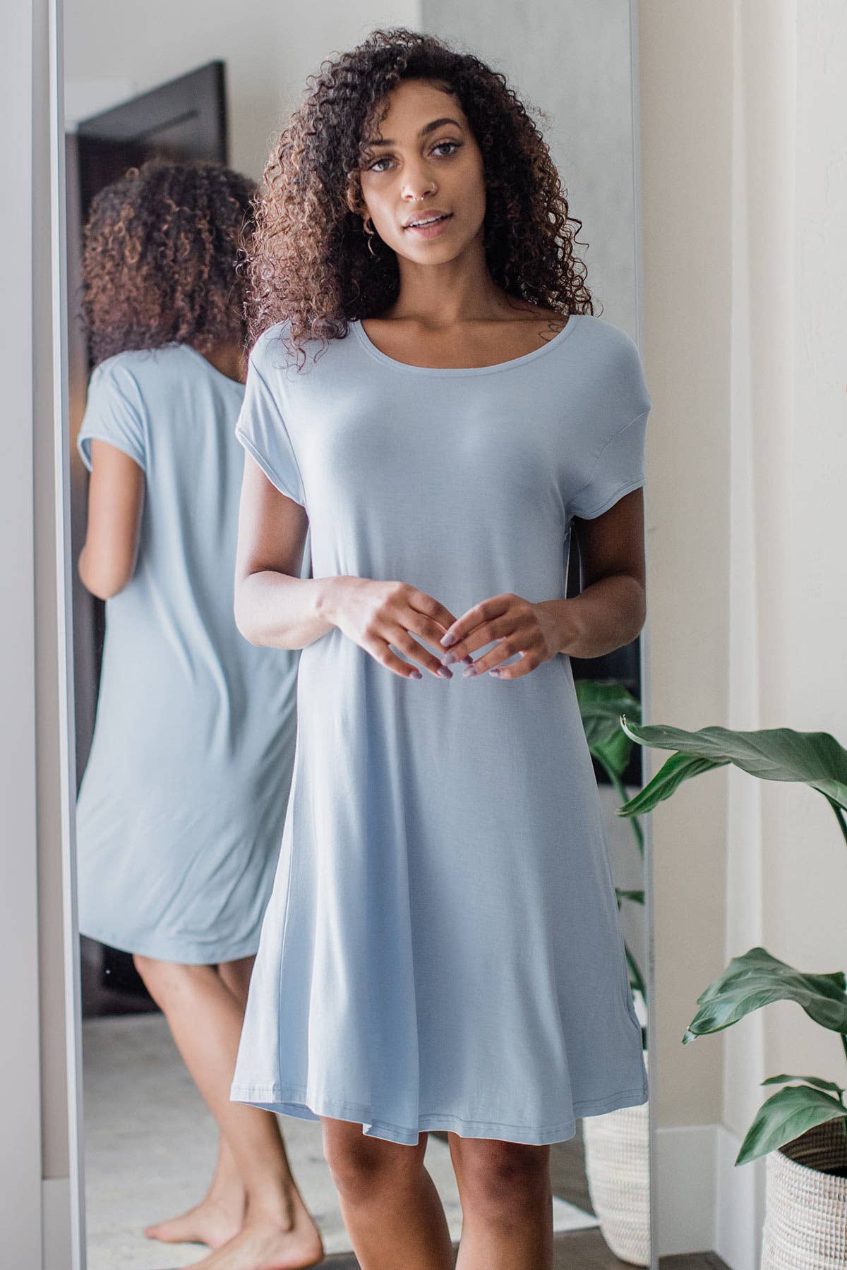 YALA - PENELOPE CAP SLEEVE OVERSIZED BAMBOO NIGHTSHIRT