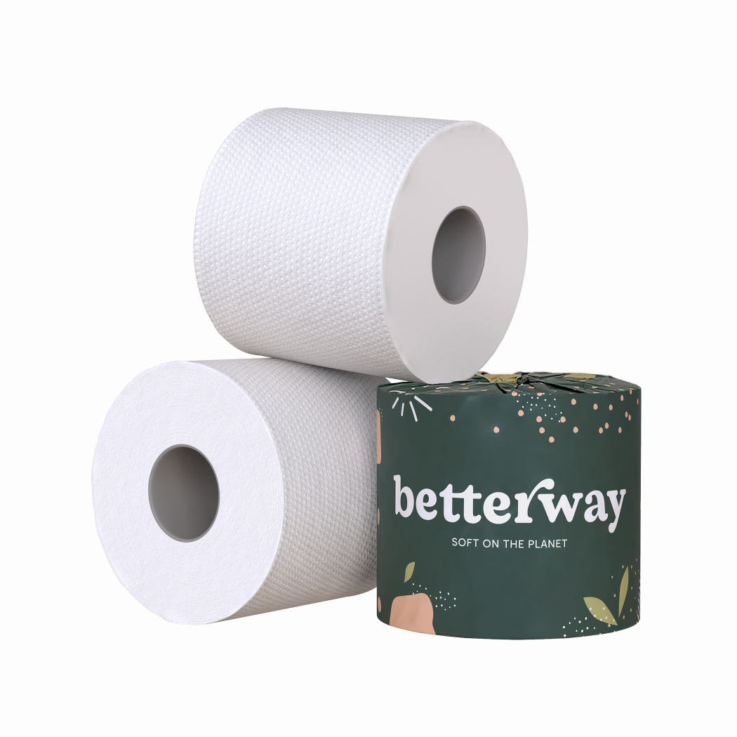 Betterway - Single-Wrapped Bamboo TP - 36-pack | White & Natural Brown