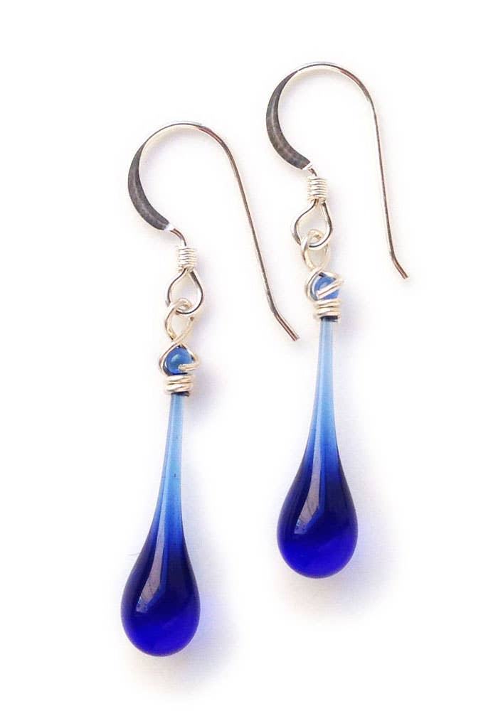 Sundrop Jewelry - Solaris Glass Teardrop Earrings - Recycled Glass Colors