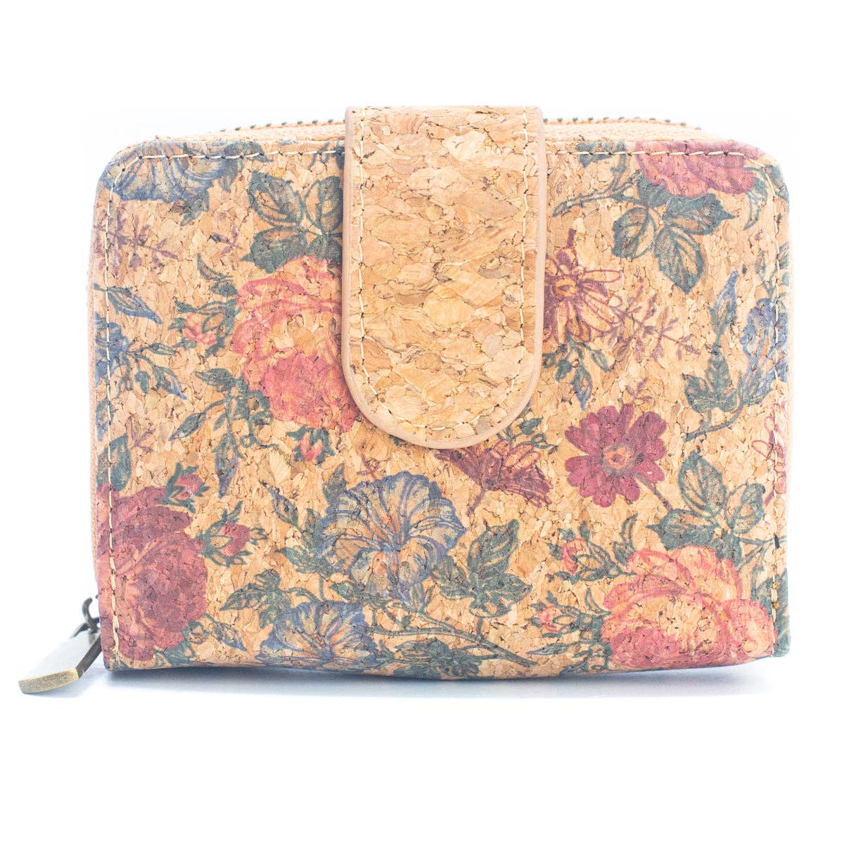 Meninas Bonitas Cork - Natural Cork Printed Women's Short Card Wallet BAG-2238