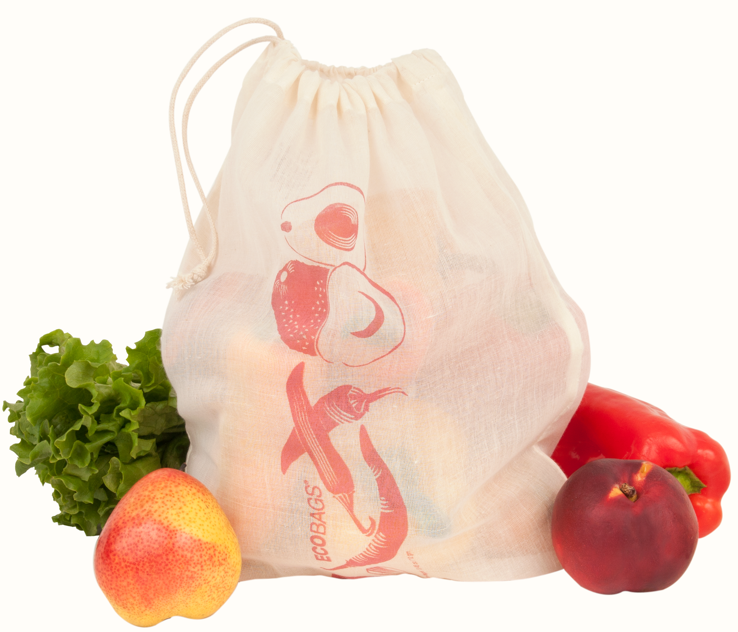 ECOBAGS - Organic Cotton Printed Reusable Produce Bags - 3 Pack