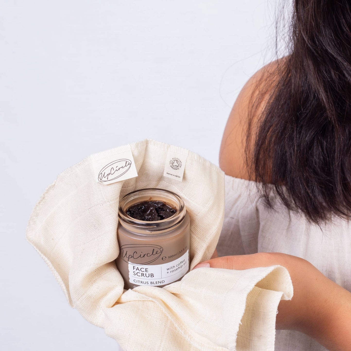 Zero Waste Vegan Face Scrub with Coffee + Rosehip [Citrus blend] Exfoliator