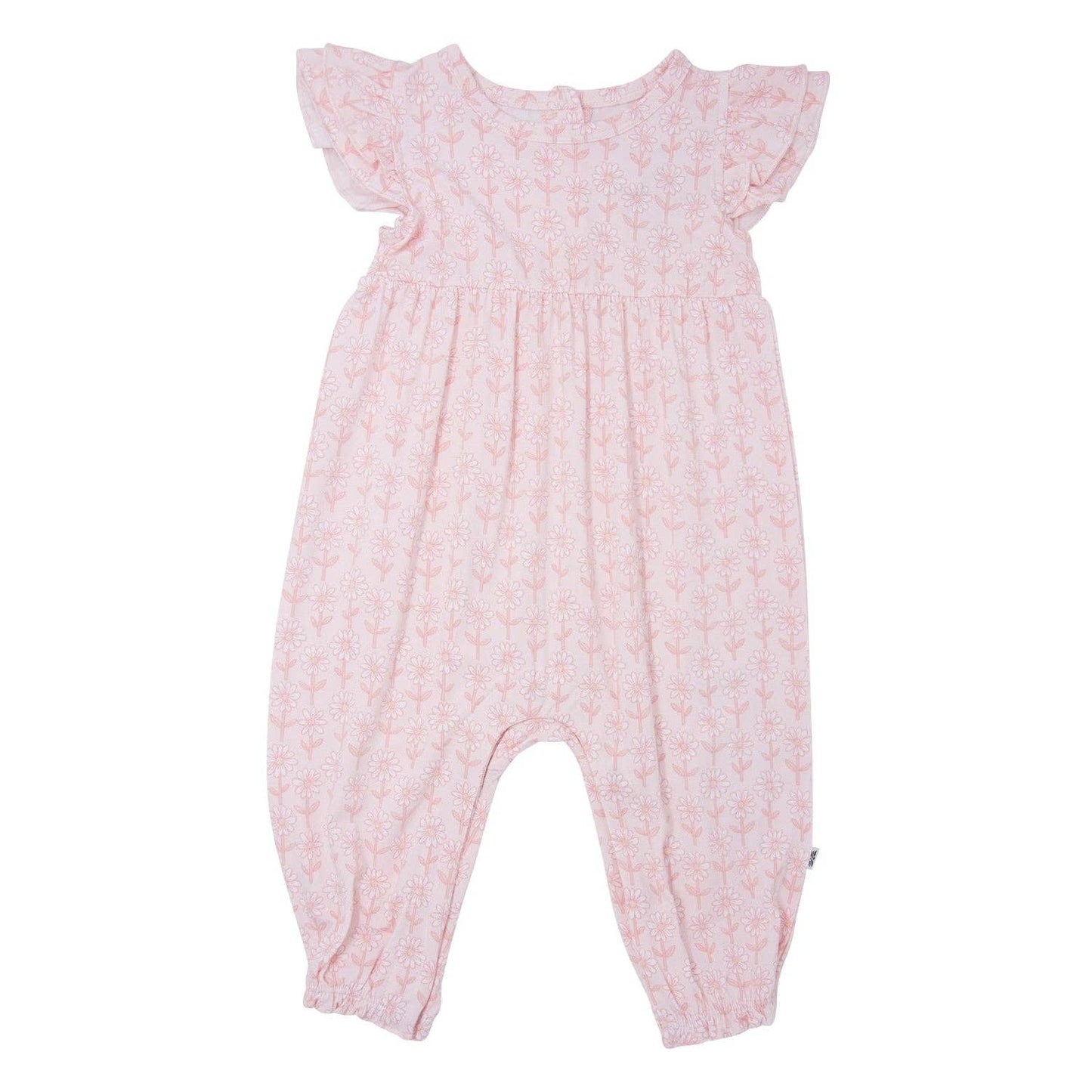 Geometric Daisy Flutter Sleeve Romper