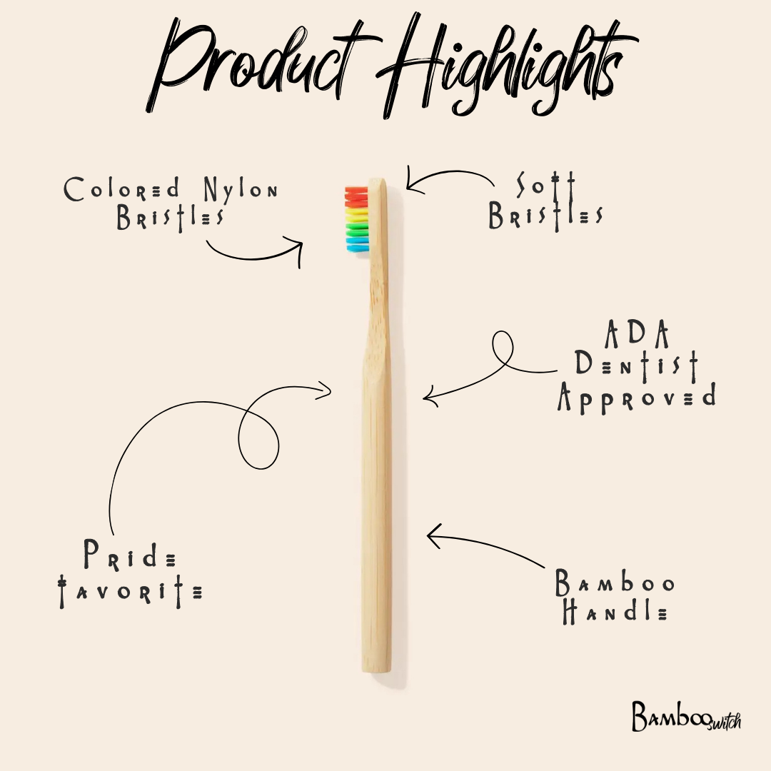 Adult Bamboo Toothbrush | Rainbow | Dental Bestseller