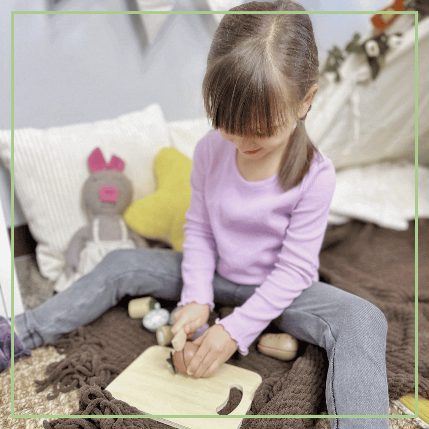 First Kitchen Play Set - Wood Vegetable Cutting Toy Set