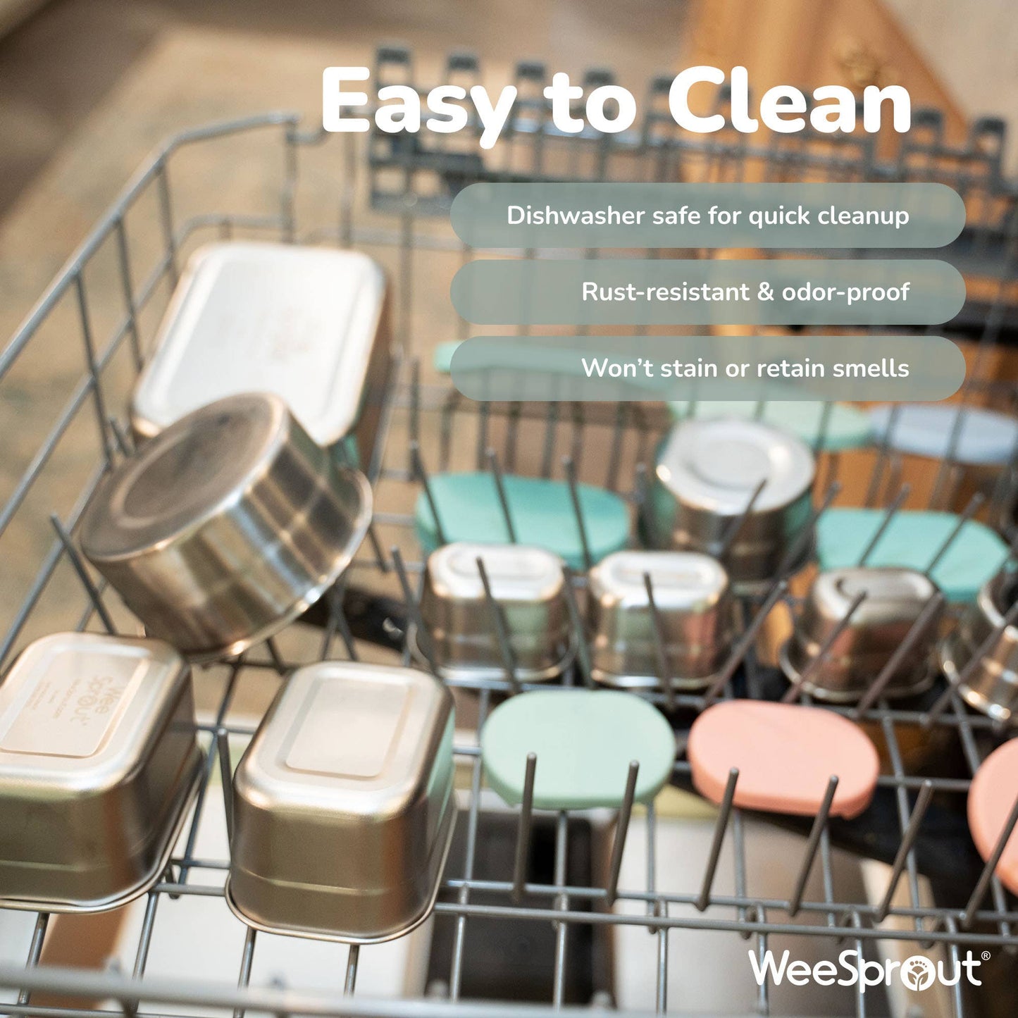 WeeSprout - Stainless Steel Nesting Storage Containers – Set of 3