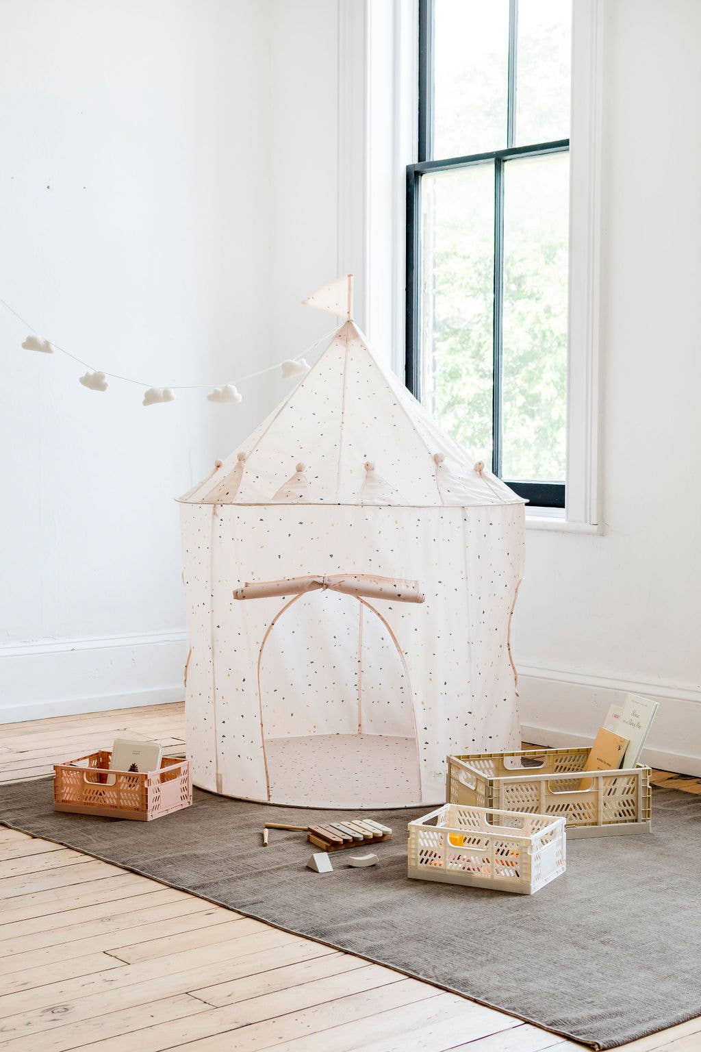 Kids Play Tent Castle with Recycled Fabric - Prints