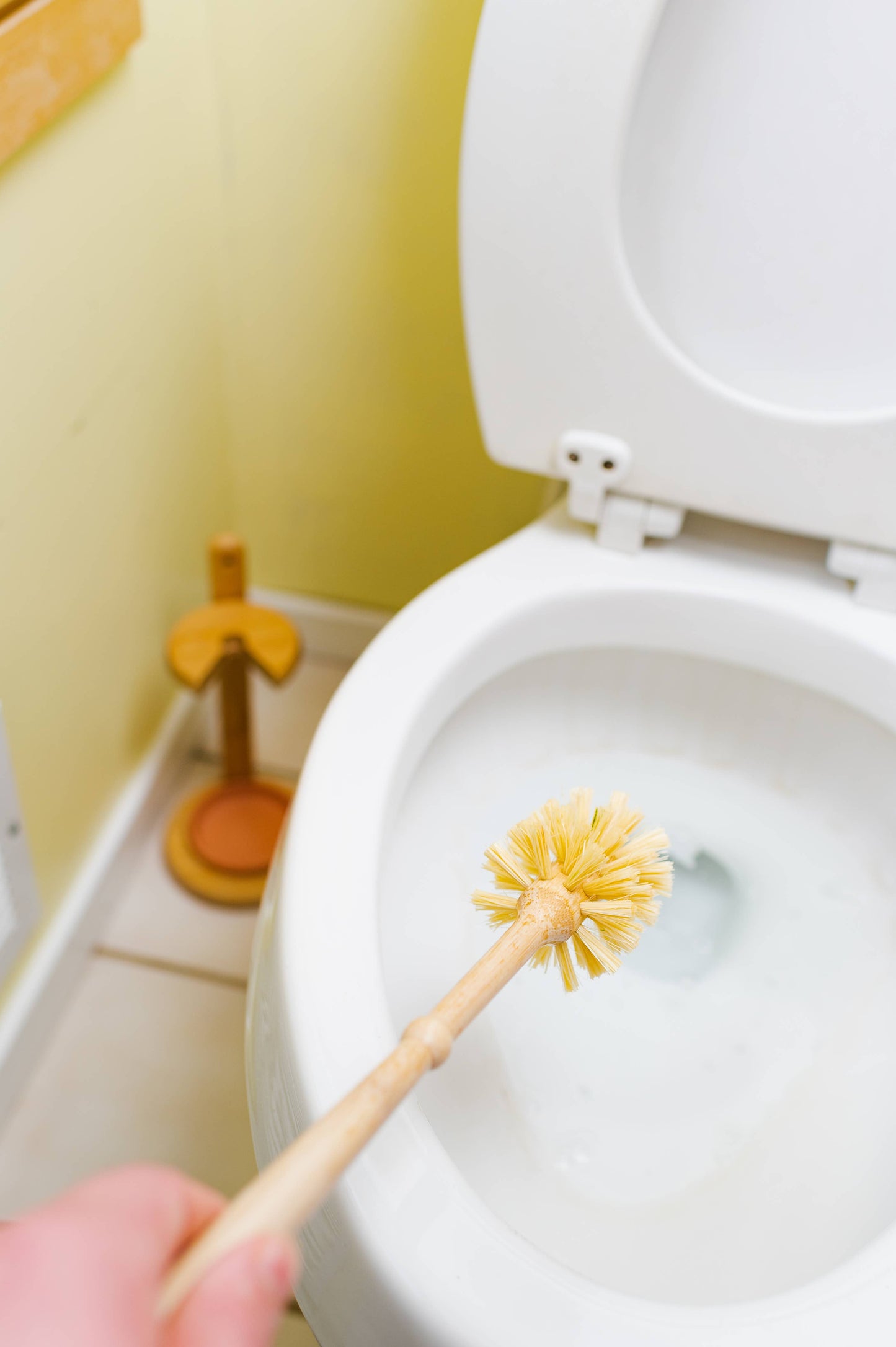 Bamboo Toilet Bowl Cleaner Brush & Stand | Earth Day Best