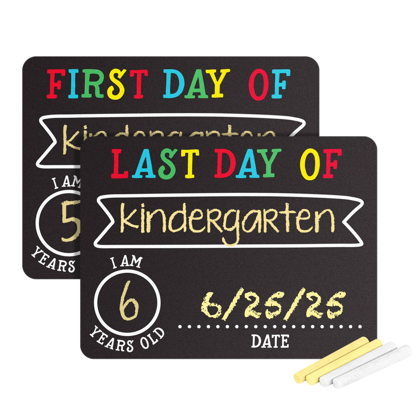 First And Last Day of School Photo Sharing Chalkboard Signs