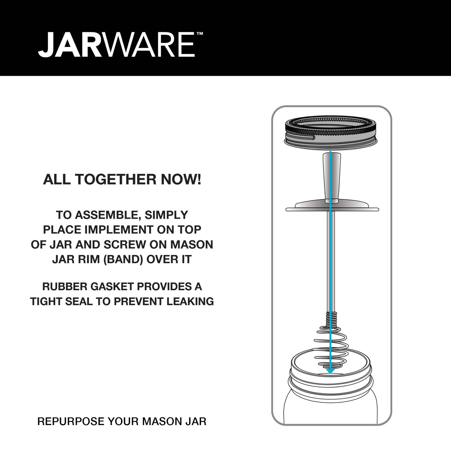 Fox Run Brands - Jarware Mason Jar and Honey Dipper Lid