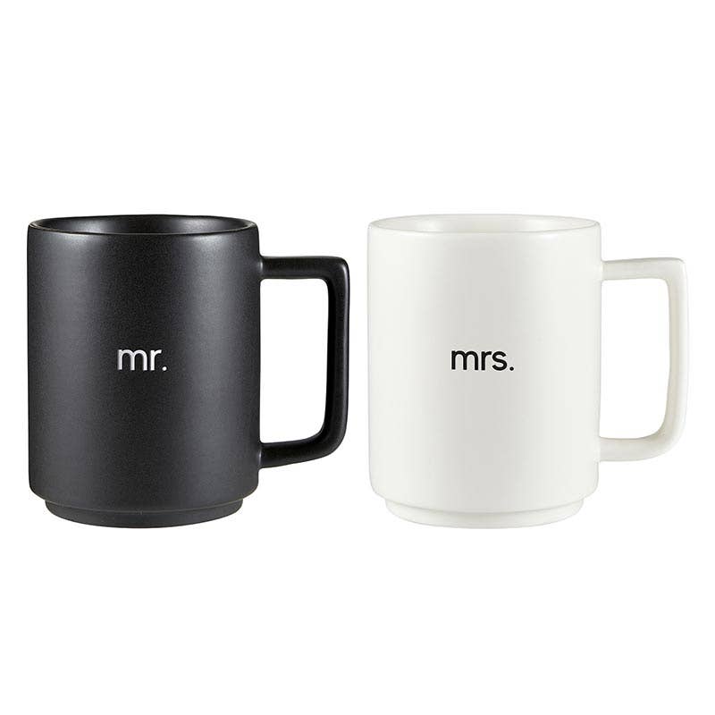 Santa Barbara Design Studio by Creative Brands - Matte Stackable Mug Set - Mr. & Mrs.