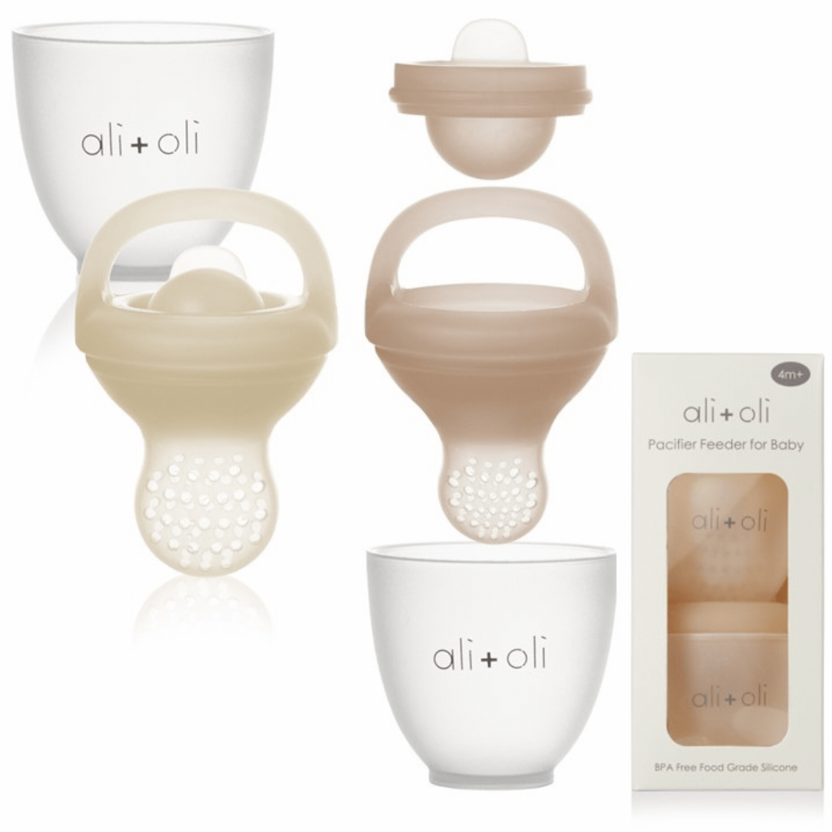 Ali+Oli - Silicone Food & Fruit Feeder (2 sizes) Oat & Coco