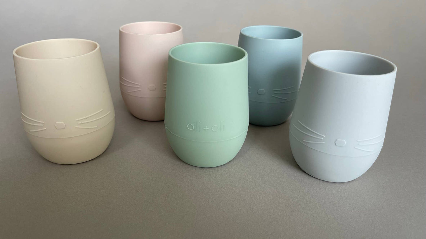 Ali+Oli - Bunny Face Silicone Open Cup for Baby & Toddler (Pine)