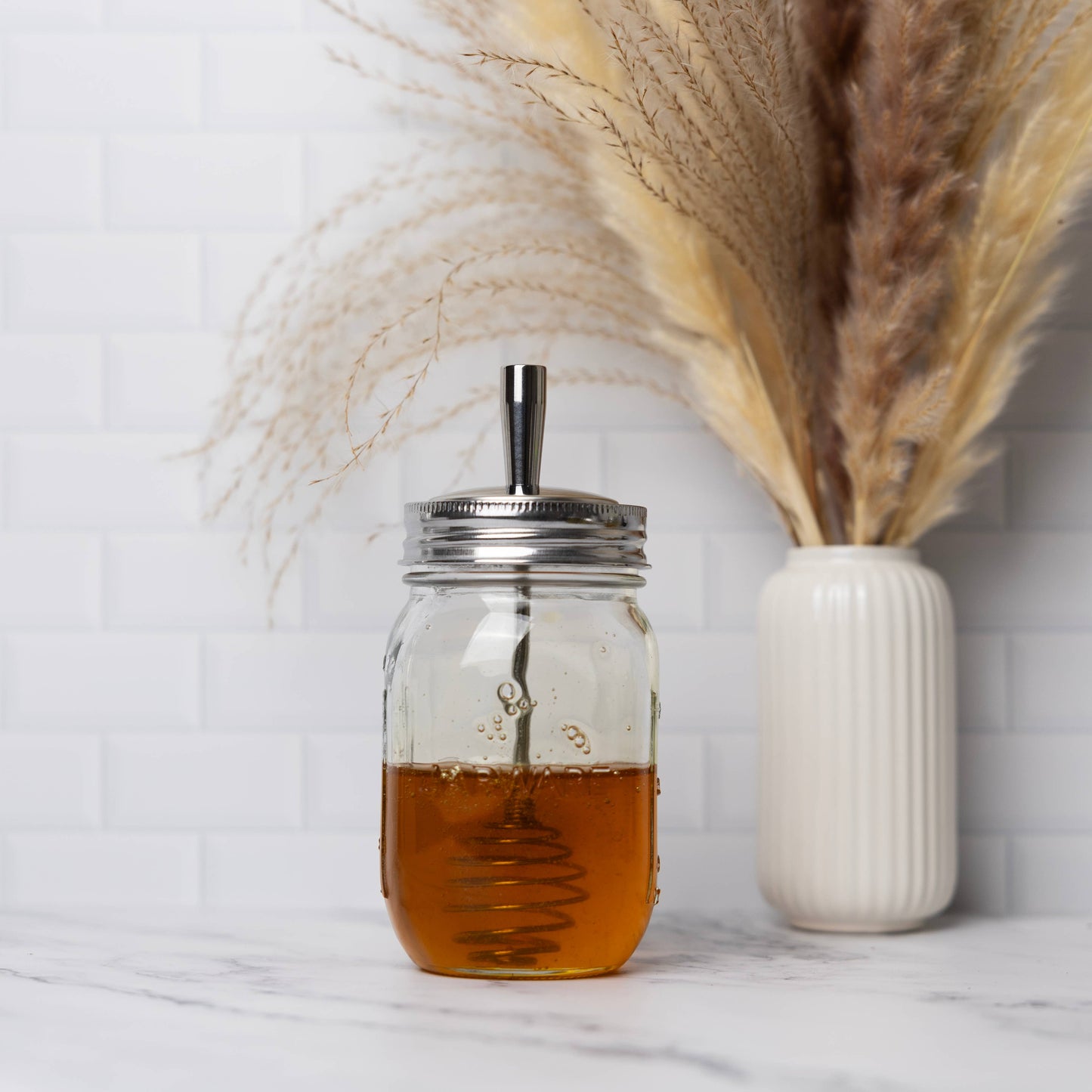 Fox Run Brands - Jarware Mason Jar and Honey Dipper Lid