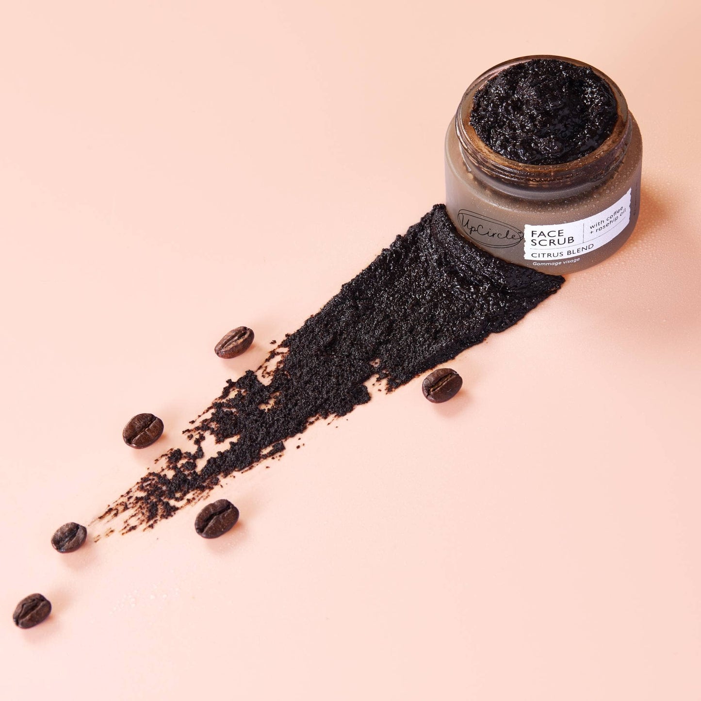 Zero Waste Vegan Face Scrub with Coffee + Rosehip [Citrus blend] Exfoliator