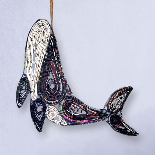 The Upcycled Paper Company - Whale Ornament - Recycled Paper