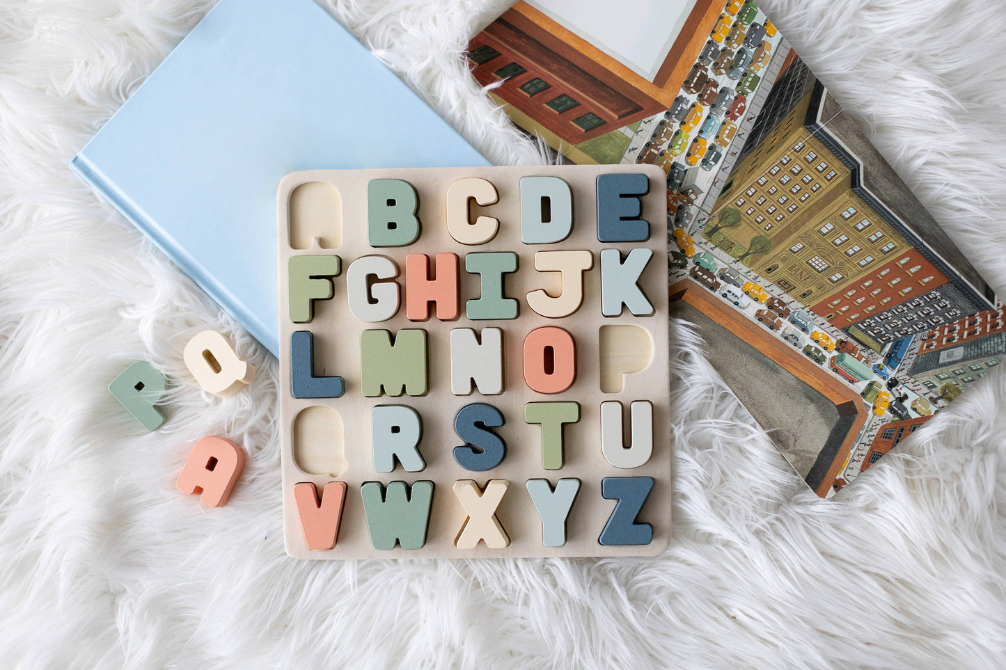 Pearhead - Wooden Alphabet Puzzle, Montessori Learning Toy