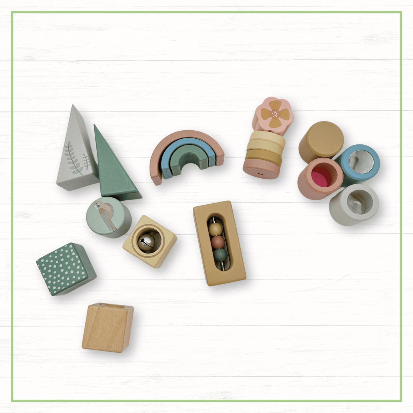Wooden Sensory Activity Blocks - Stacking & Sorting Toy 12m+
