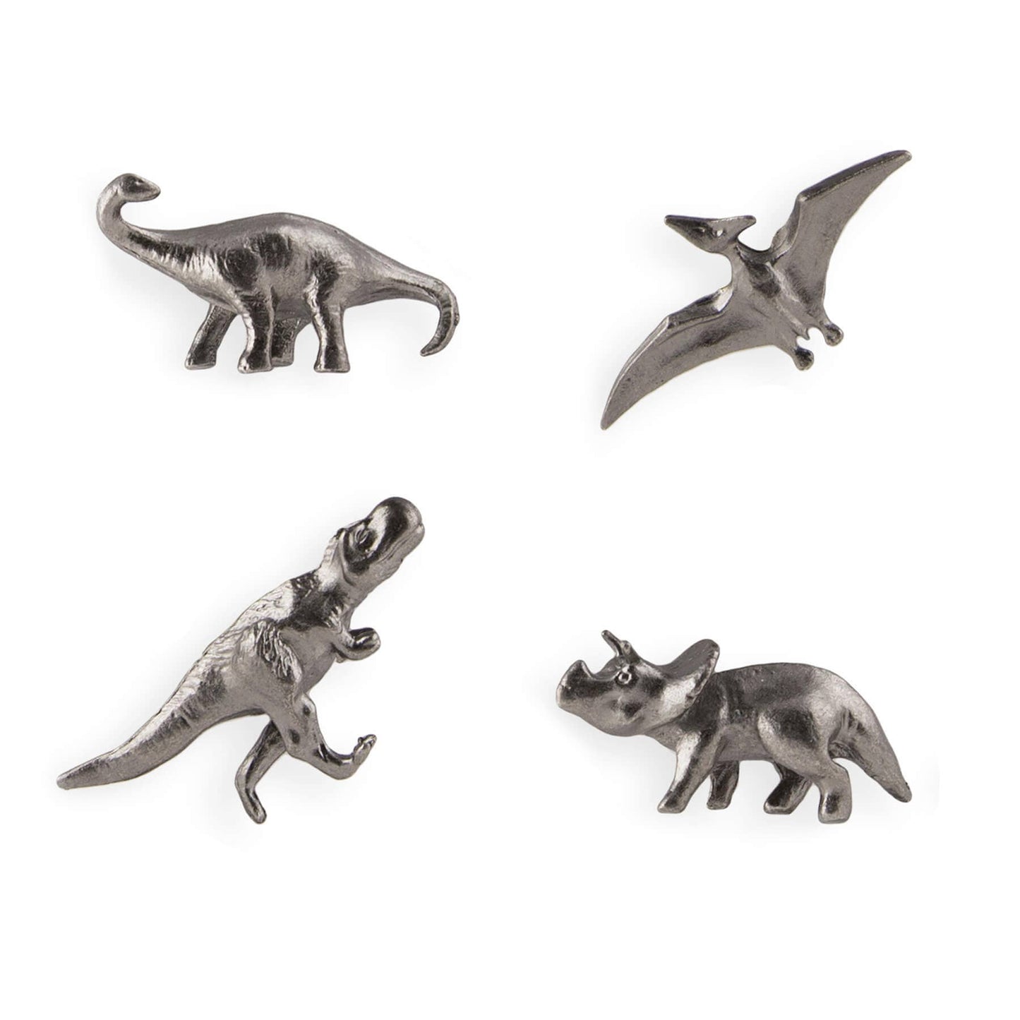 Cast metal dinosaur magnets