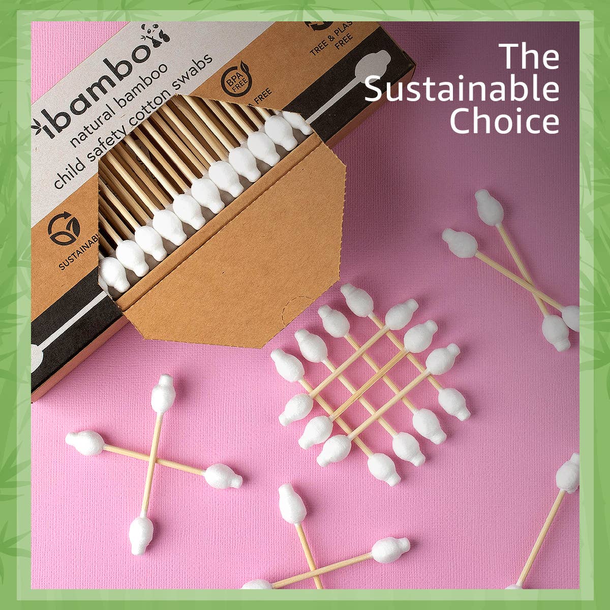 Ibambo Bamboo Child Safety Cotton Swabs - 200 Pack