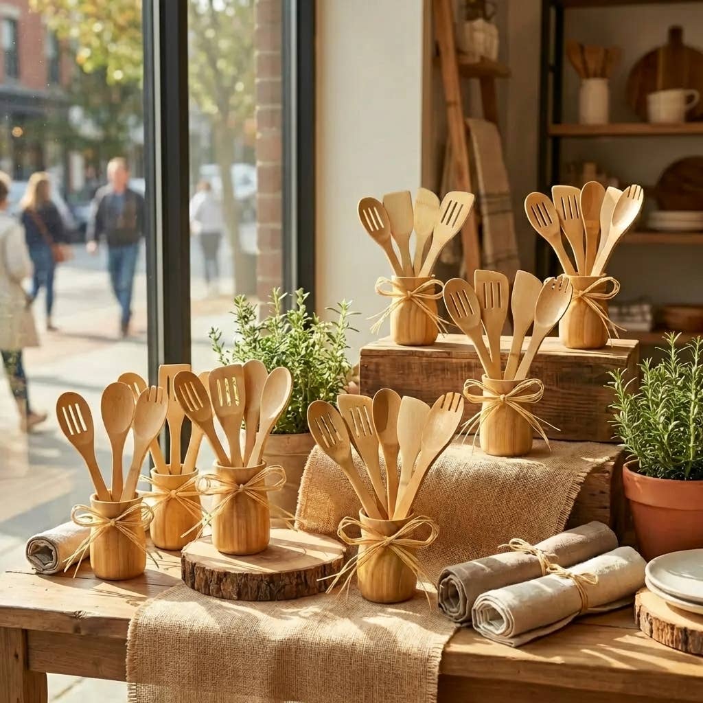 Bamboo Kitchen Utensil 6 Piece Set