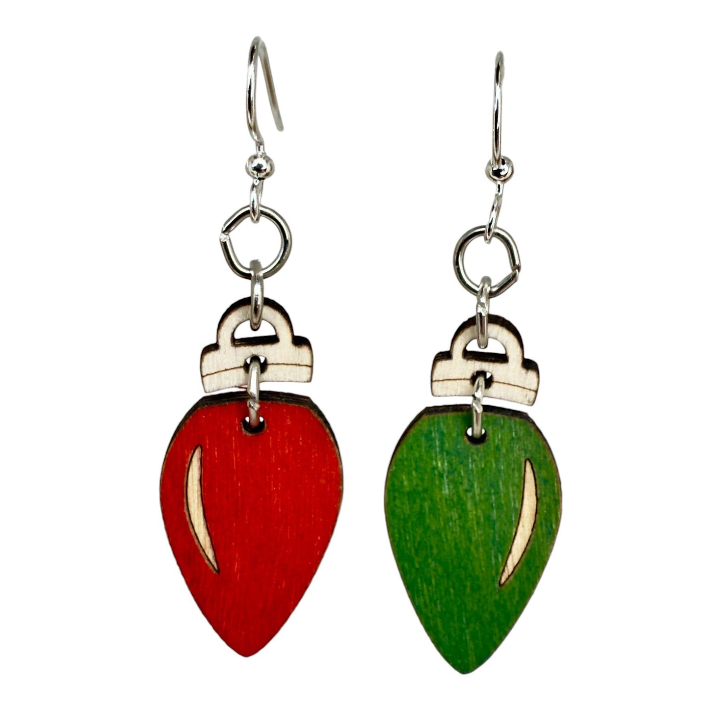 Green Tree Jewelry - Christmas Light Bulb Earrings #1832
