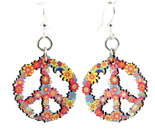Green Tree Jewelry - Blossom Peace Sign Earrings