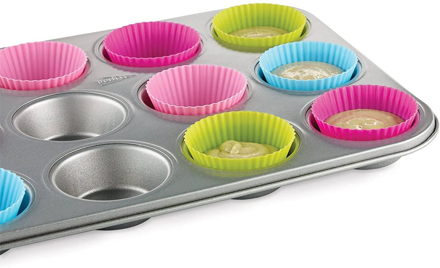 Fox Run Brands - Bakelicious Silicone Cupcake Liners, Set of 12, 2.75"
