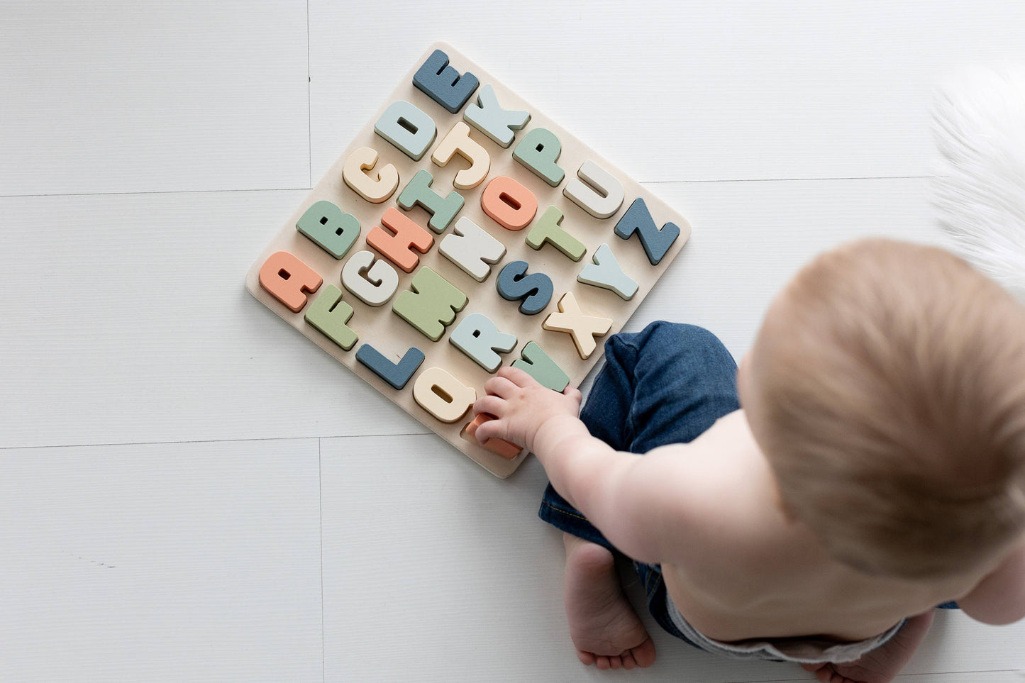 Pearhead - Wooden Alphabet Puzzle, Montessori Learning Toy