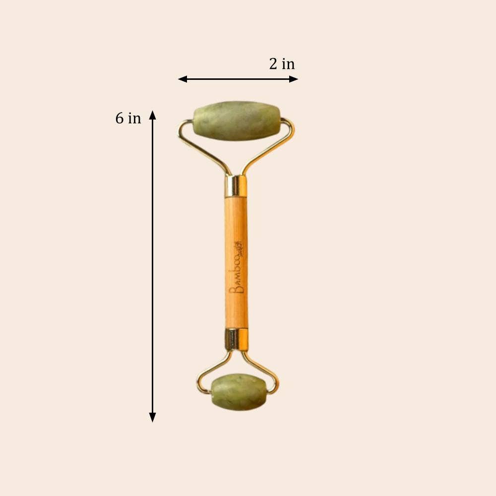 Bamboo Facial Roller | Jade Stone | Earth Day Bestseller