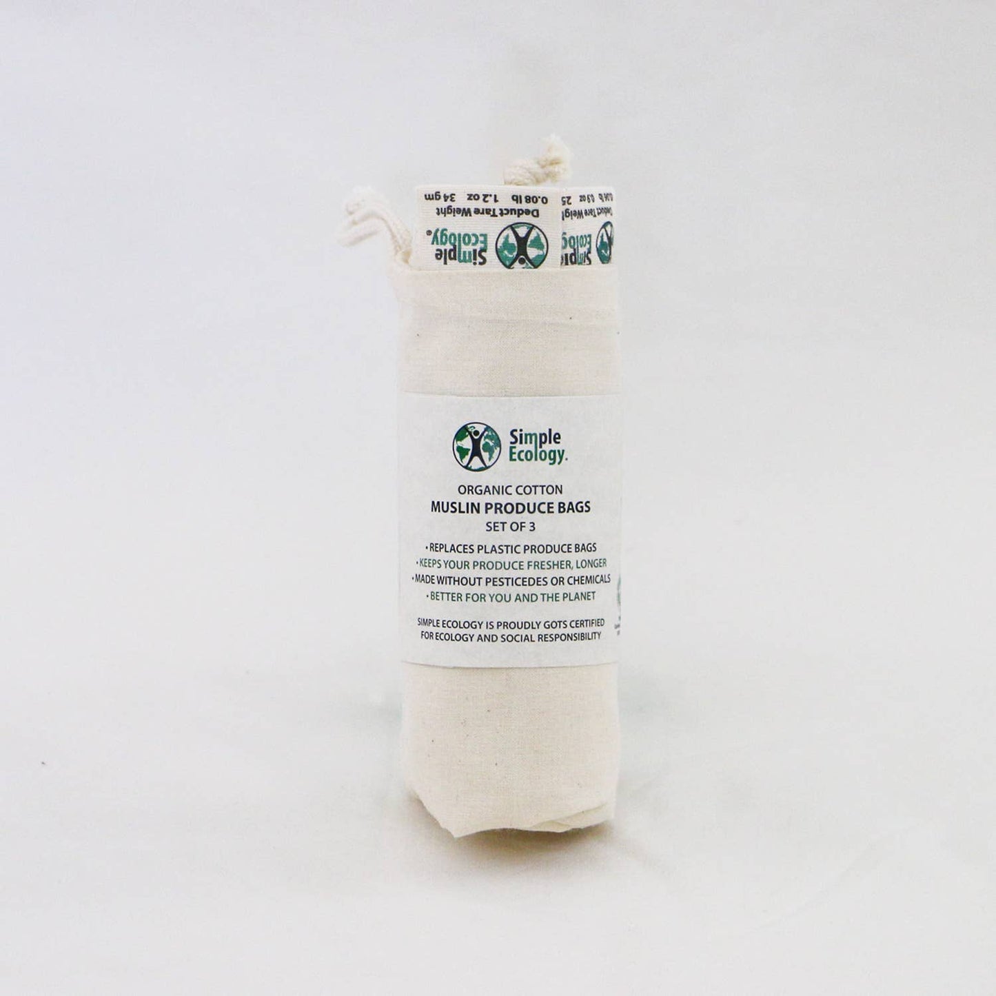 Organic Cotton Muslin Produce Bags - Simple Ecology