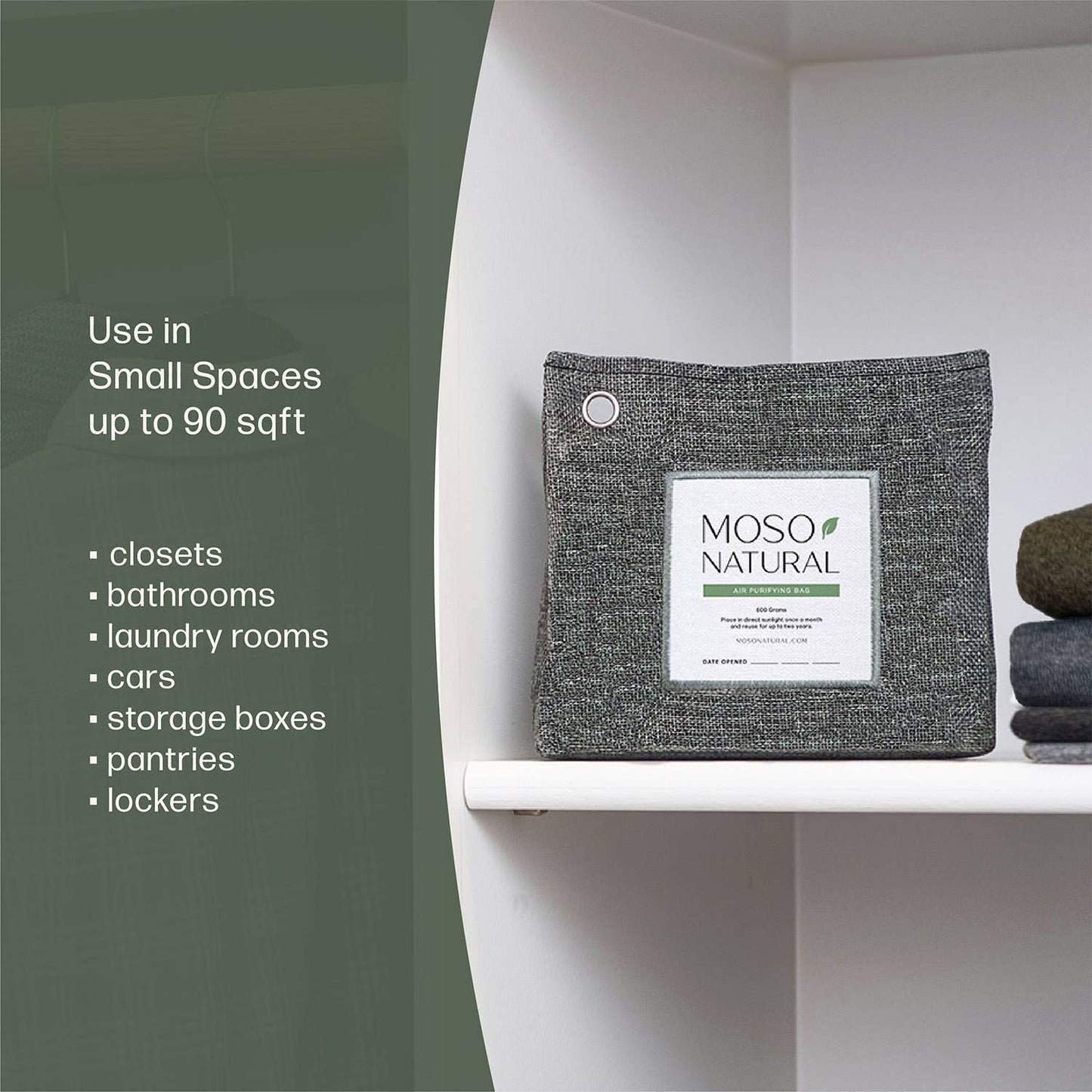 300g Air Purifying Bag for Small Spaces, Bamboo Charcoal