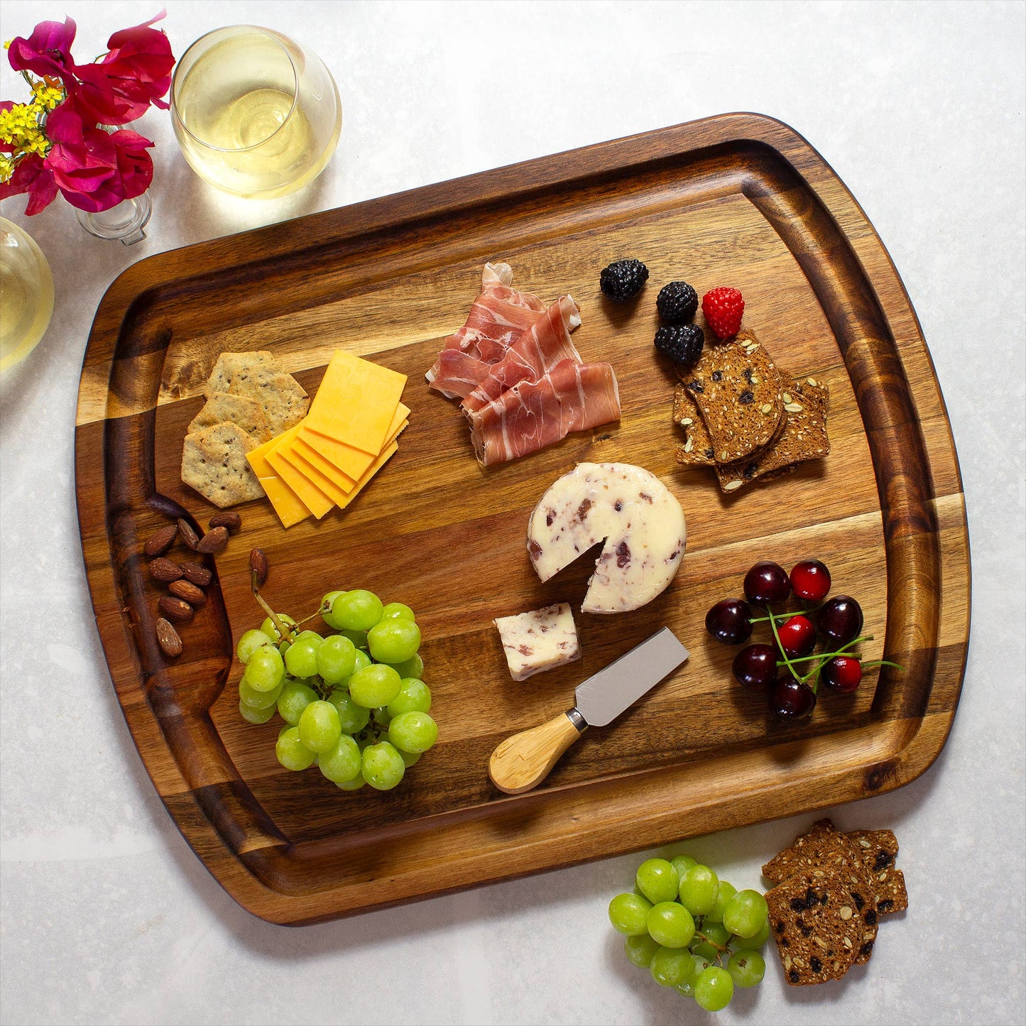 Totally Bamboo - Rock & Branch® Acacia Wood Carving Board with Juice Groove