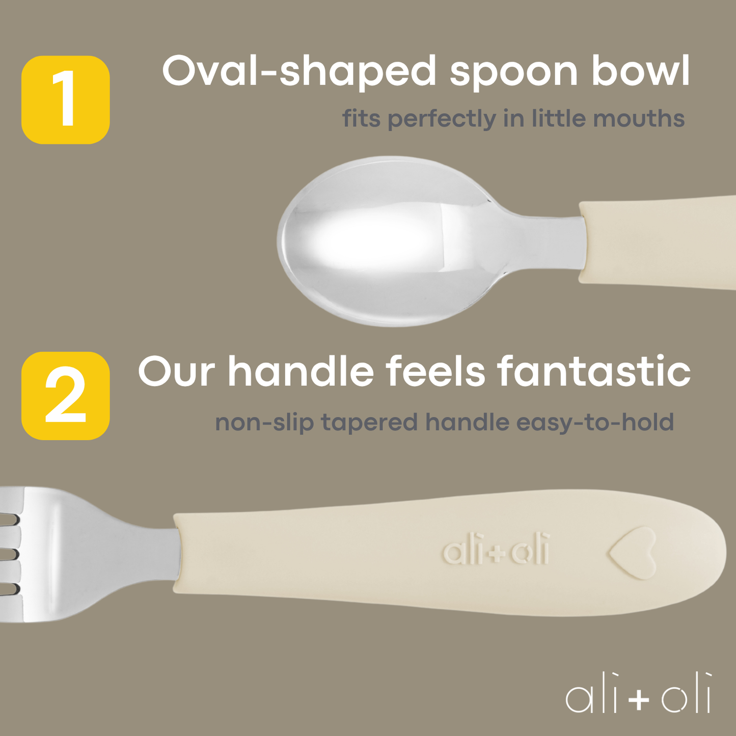 Ali+Oli - Ali+Oli (6pc) Toddler Utensils Set - Stainless Steel (Heart)